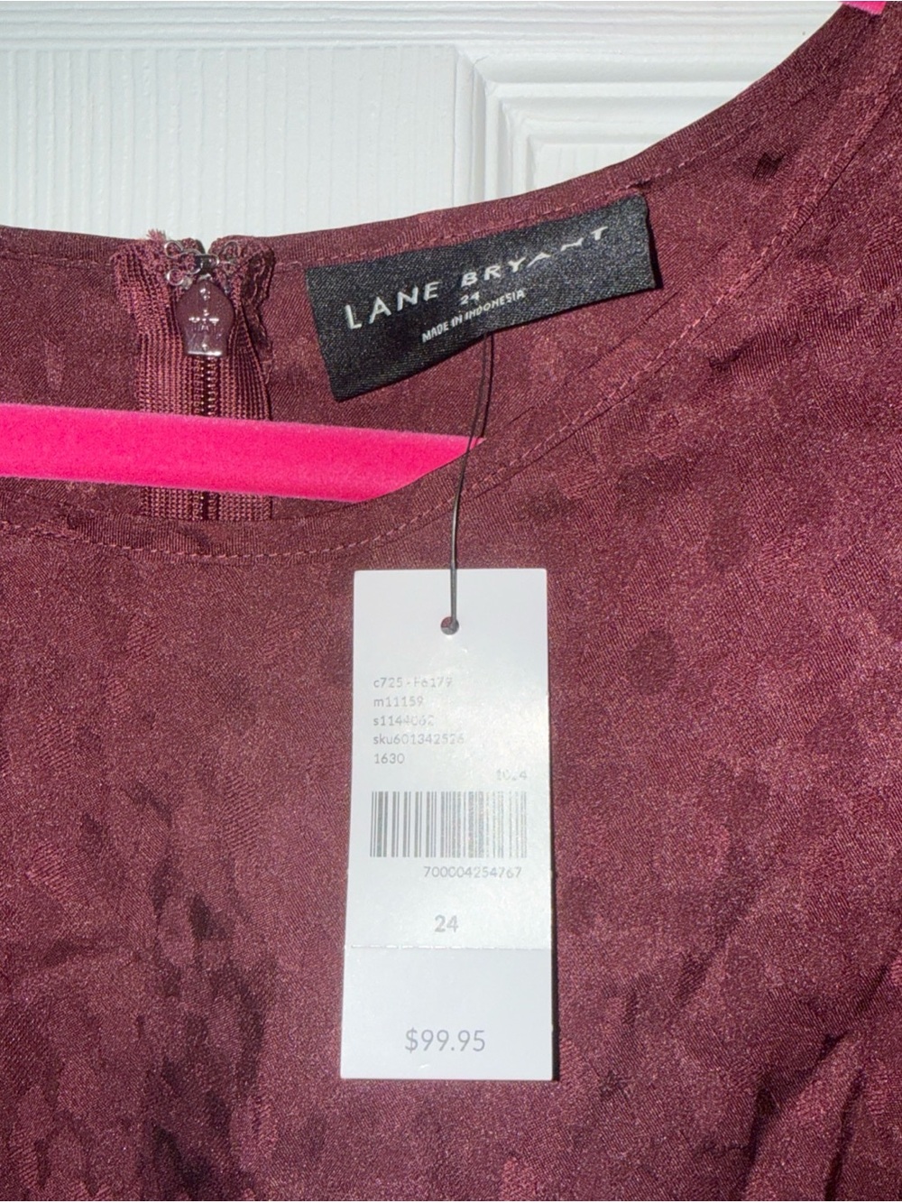 Lane Bryant Deep Burgundy Jacquard Dress